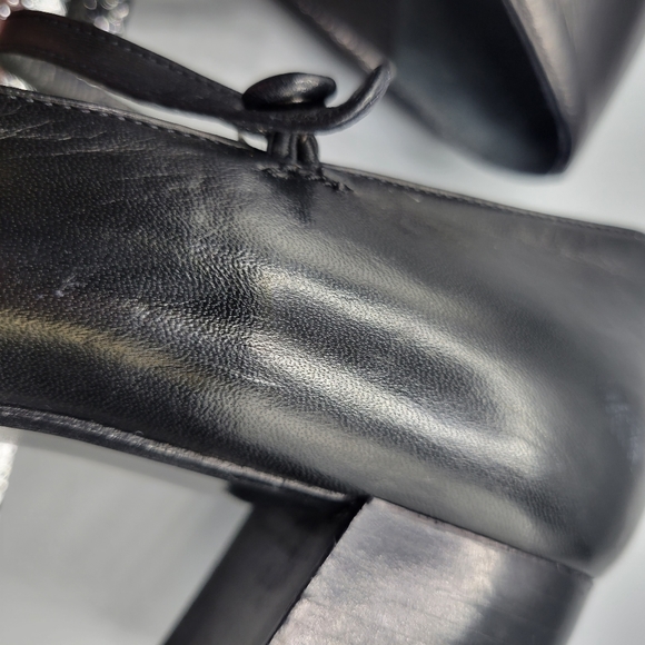 Saks Fifth Avenue Mary Jane Block Heel Leather Shoe Size 7B Circa 1996-2000 - Picture 9 of 10